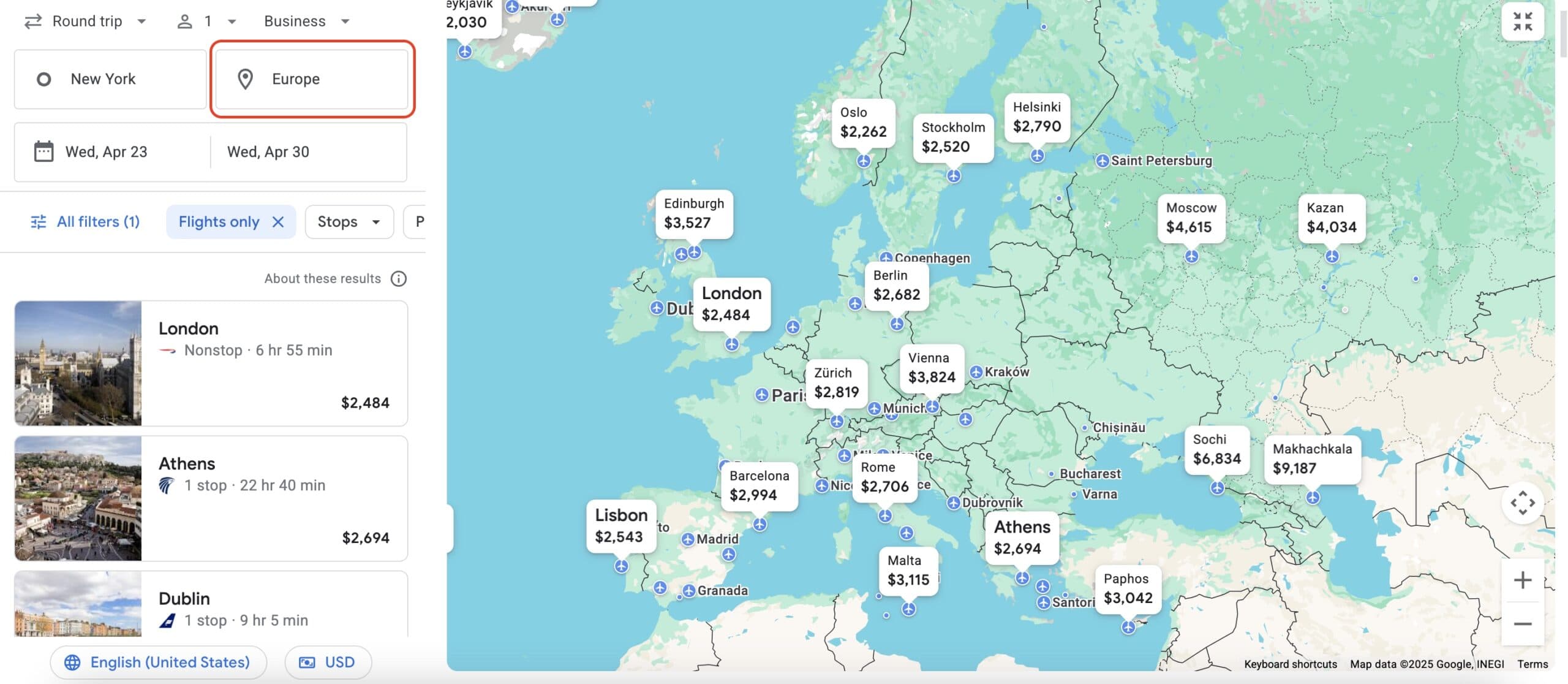 How To Use Google Flights - google flights search